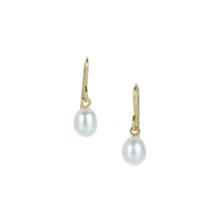 Maria Beaulieu 18k White Freshwater Pearl Drop Earrings | Quadrum Gallery