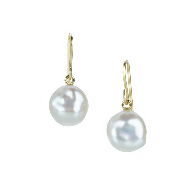 Maria Beaulieu White Keshi Freshwater Pearl Drop Earrings | Quadrum Gallery