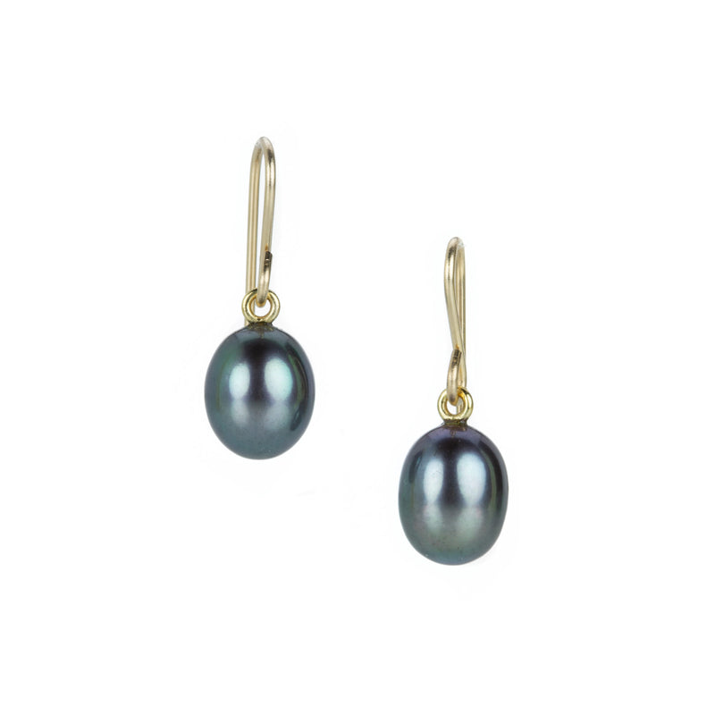 Maria Beaulieu 18k Black Freshwater Pearl Drop Earrings | Quadrum Gallery