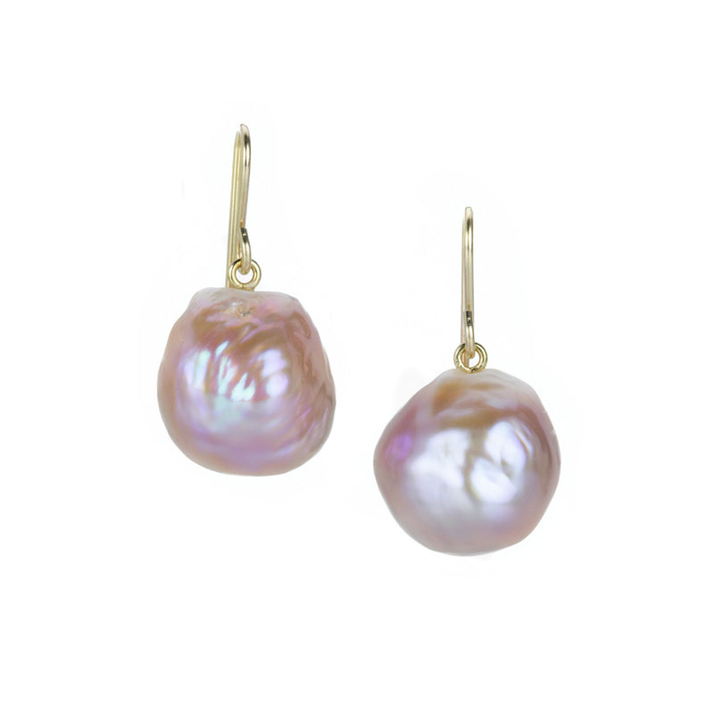 Maria Beaulieu Metallic Pink Baroque Freshwater Pearl Earrings | Quadrum Gallery