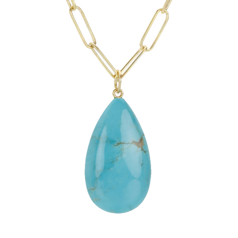 Maria Beaulieu Teardrop Chinese Turquoise Pendant (Pendant Only) | Quadrum Gallery