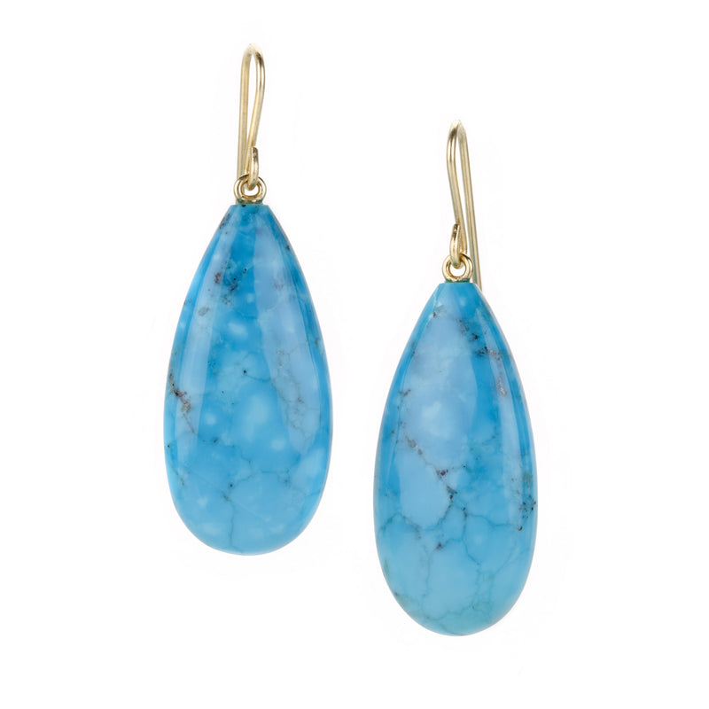 Maria Beaulieu 18k Large Chinese Turquoise Drop Earrings | Quadrum Gallery