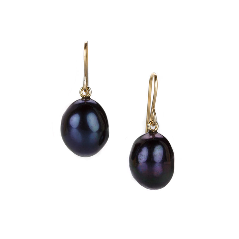 Maria Beaulieu Squid Ink Black Freshwater Pearl Drop Earrings | Quadrum Gallery