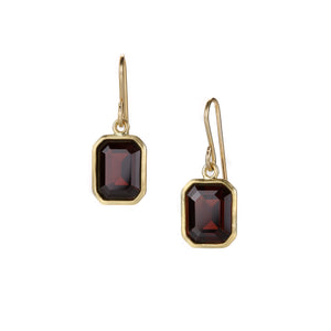 Maria Beaulieu Emerald Cut Garnet Earrings | Quadrum Gallery