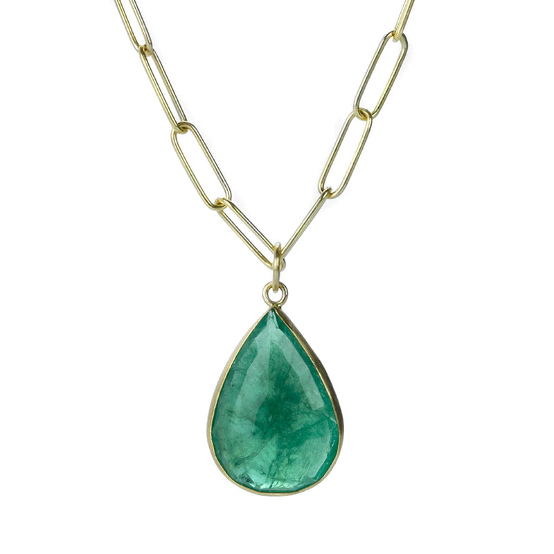 Maria Beaulieu Pear Shaped Faceted Emerald Pendant (Pendant Only) | Quadrum Gallery