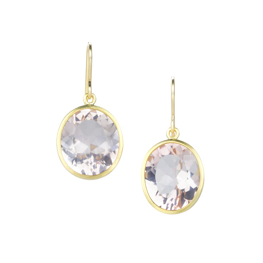 Maria Beaulieu Oval Rose Quartz Drop Earrings | Quadrum Gallery