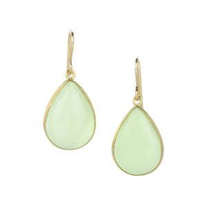 Maria Beaulieu Teardrop Lemon Chrysoprase Earrings | Quadrum Gallery