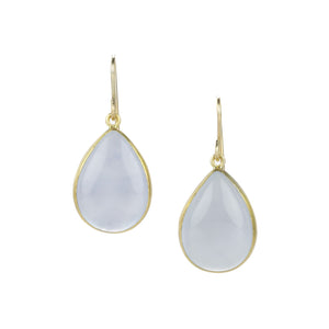 Maria Beaulieu Teardrop Blue Chalcedony Earrings | Quadrum Gallery