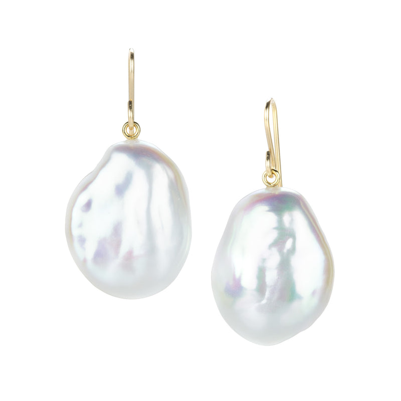 Maria Beaulieu Metallic White Baroque Freshwater Pearl Earrings | Quadrum Gallery