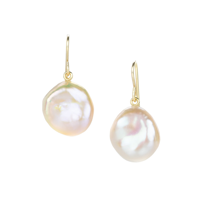 Maria Beaulieu Metallic Apricot Pink Freshwater Pearl Earrings | Quadrum Gallery