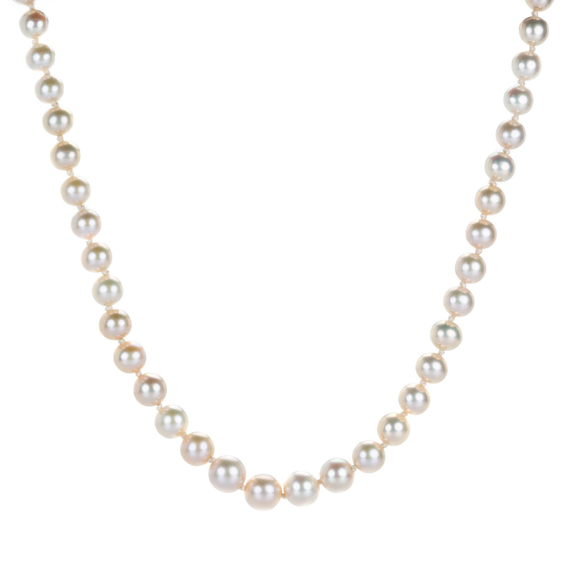 Maria Beaulieu Round Metallic Pink Freshwater Pearl Necklace | Quadrum Gallery