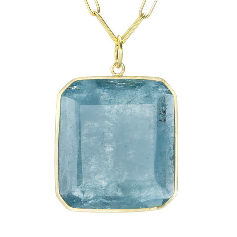 Maria Beaulieu Emerald Cut Deep Aquamarine Pendant (Pendant Only) | Quadrum Gallery