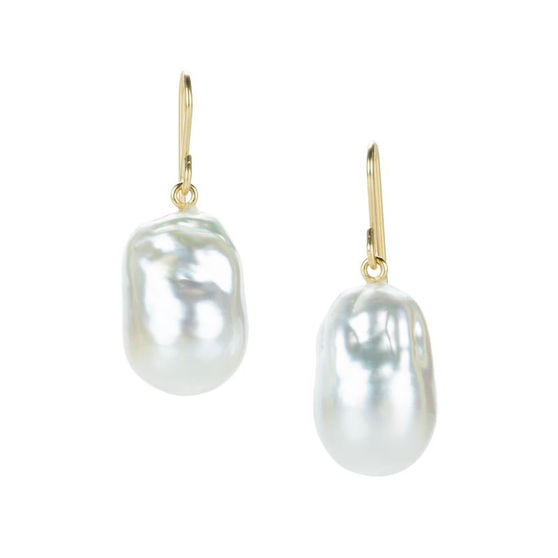 Maria Beaulieu White South Sea Baroque Drop Earrings | Quadrum Gallery