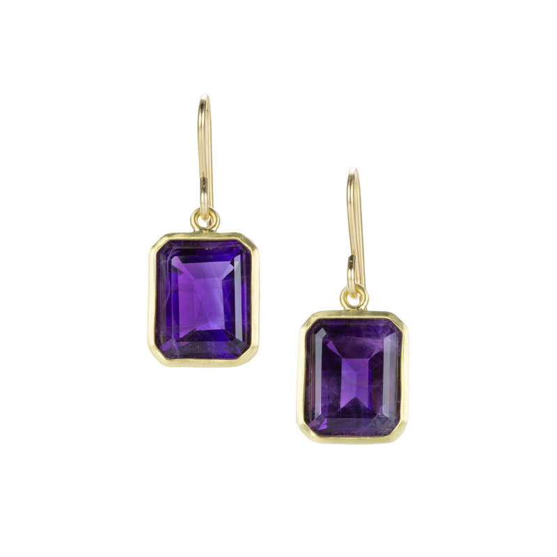 Maria Beaulieu Emerald Cut Amethyst Drop Earrings | Quadrum Gallery