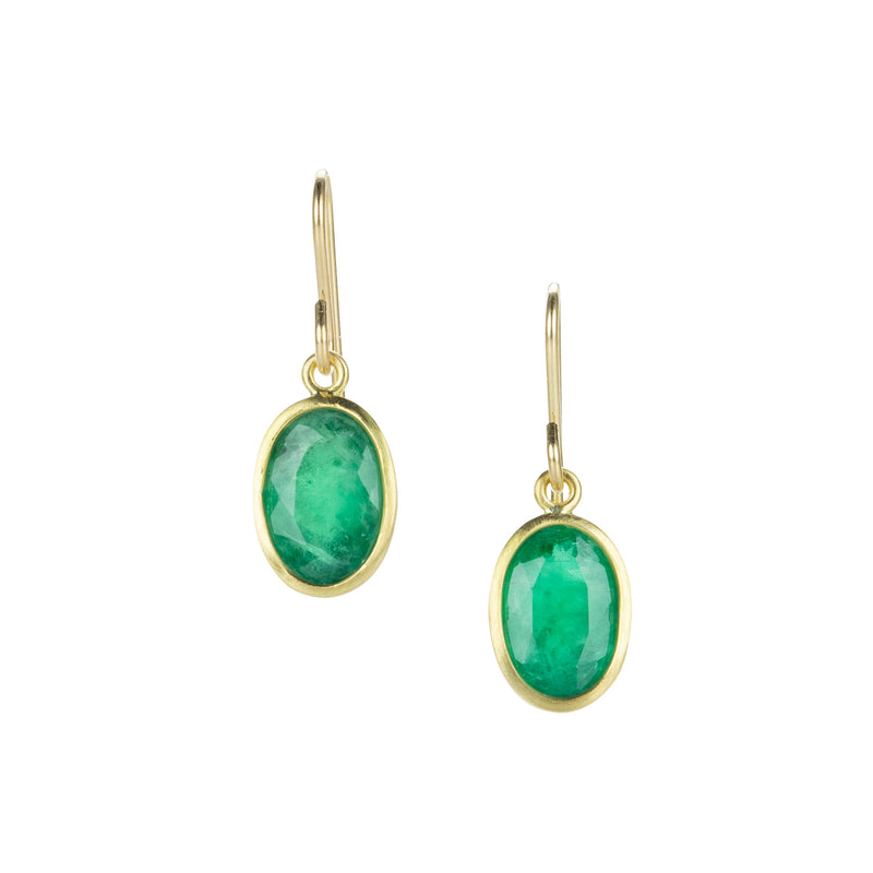 Maria Beaulieu Oval Faceted Emerald Drop Earrings | Quadrum Gallery