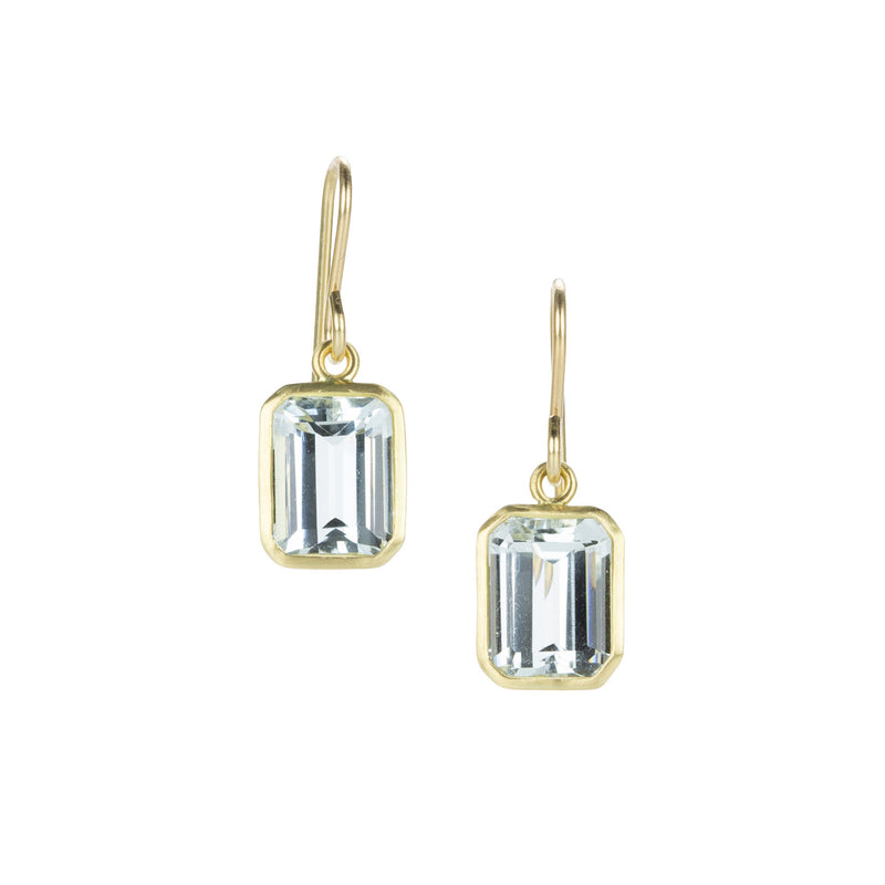 Maria Beaulieu 18k Emerald Cut Aquamarine Drop Earrings | Quadrum Gallery