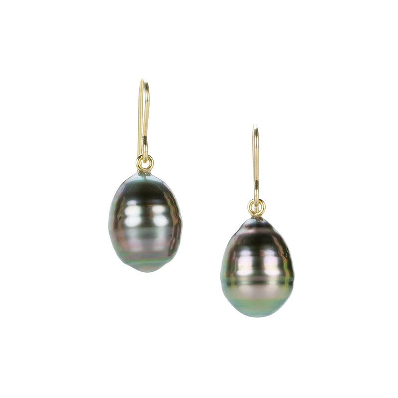 Maria Beaulieu 18k Dark Gray Baroque Tahitian Pearl Drop Earrings | Quadrum Gallery