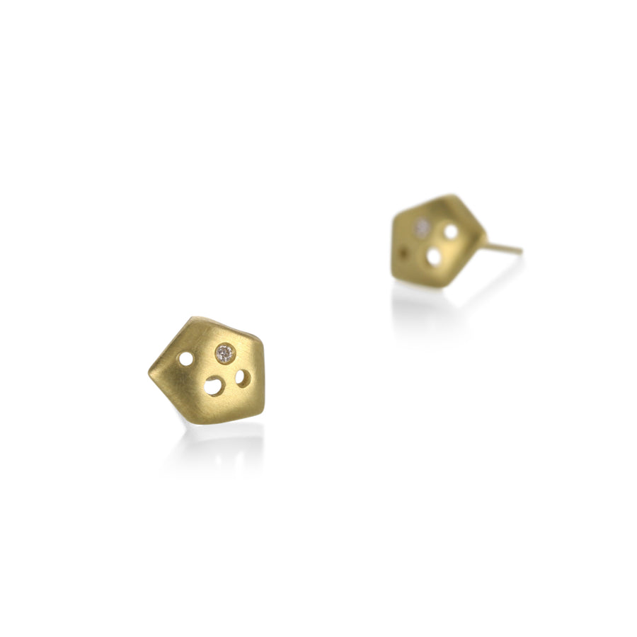 Maria Beaulieu Tiny Crown Studs with Diamonds | Quadrum Gallery