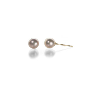 Maria Beaulieu 5mm Soft Pink Pear Stud Earrings | Quadrum Gallery