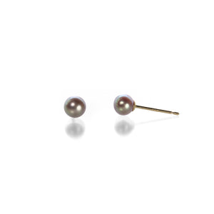 Maria Beaulieu 4mm Pink Green Pearl Stud Earrings | Quadrum Gallery