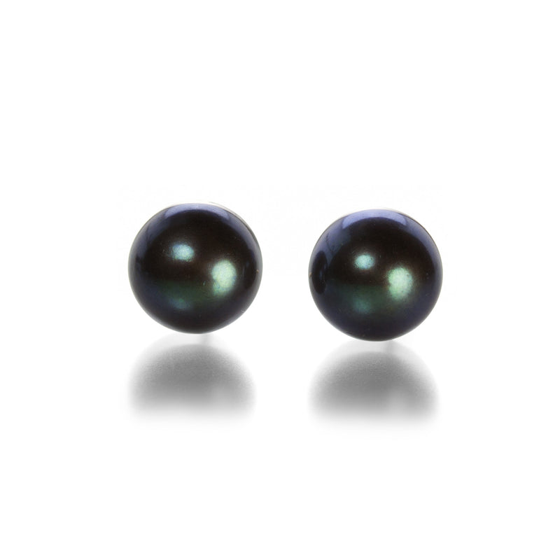 Maria Beaulieu 10mm Black Pearl Stud Earrings | Quadrum Gallery