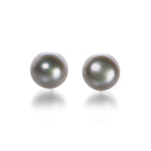 Maria Beaulieu 11mm Soft Grey Pearl Stud Earrings | Quadrum Gallery