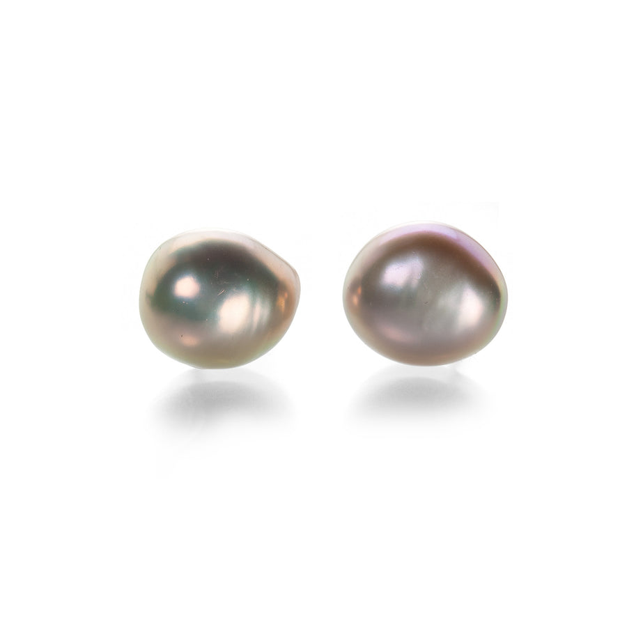 Maria Beaulieu Metallic Pink Pearl Stud Earrings | Quadrum Gallery