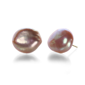 Maria Beaulieu Metallic Pink Peach Stud earrings | Quadrum Gallery