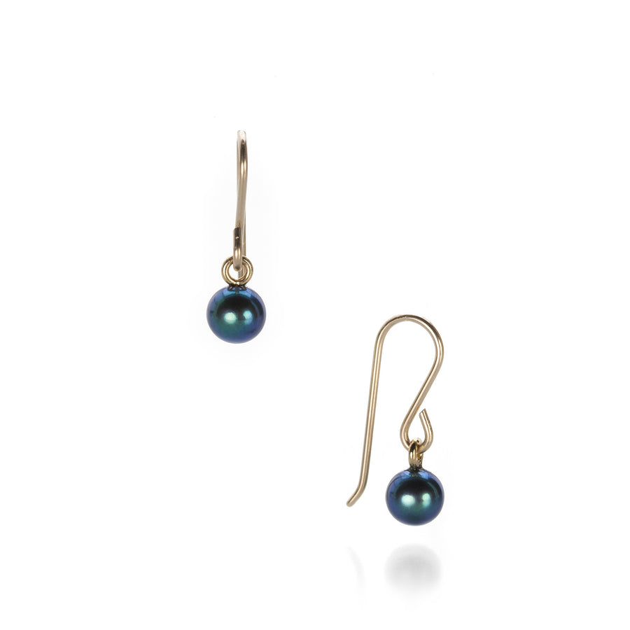 Maria Beaulieu 5mm Blue Pearl Drop Earrings | Quadrum Gallery