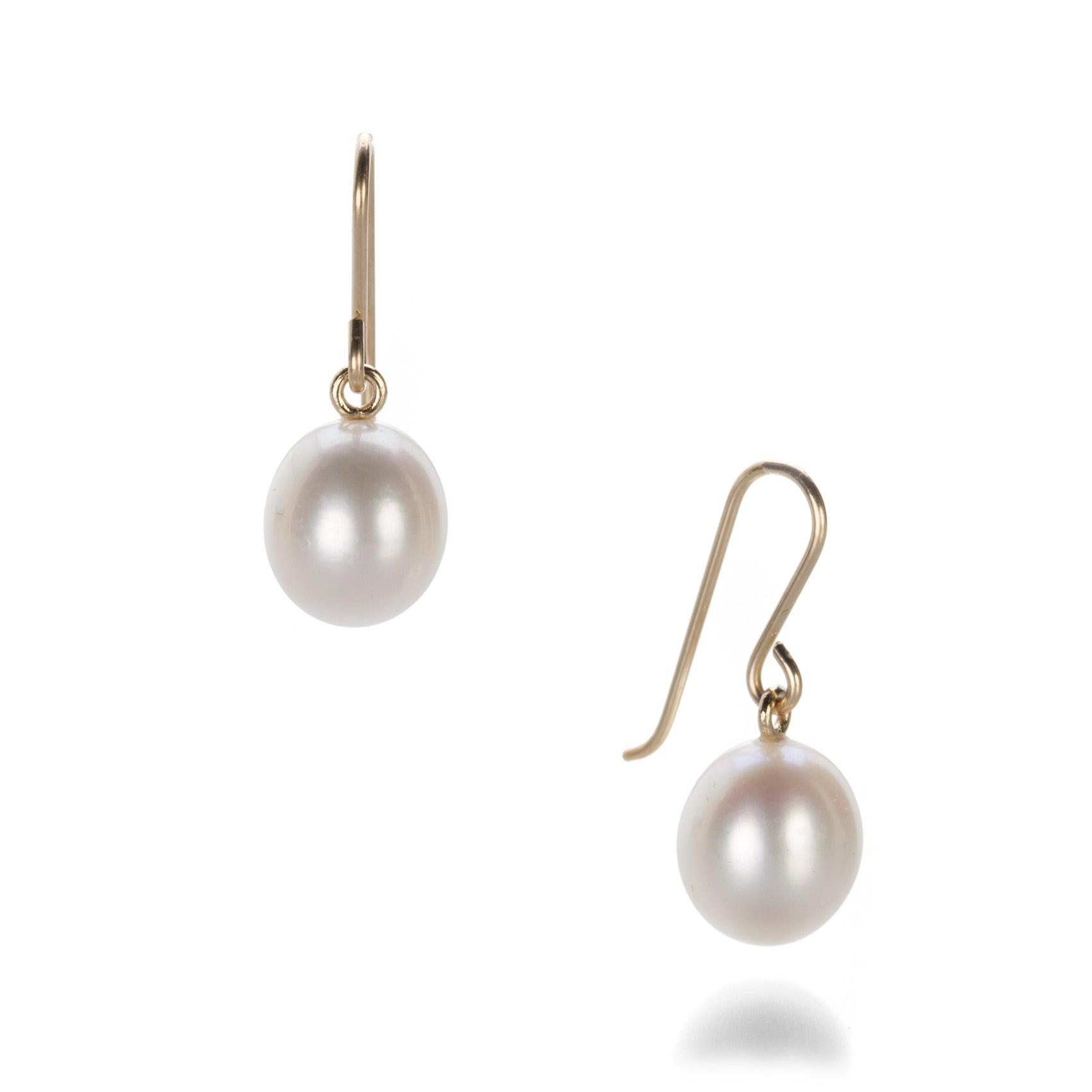 Maria Beaulieu White Pearl Drop Earrings | Quadrum Gallery