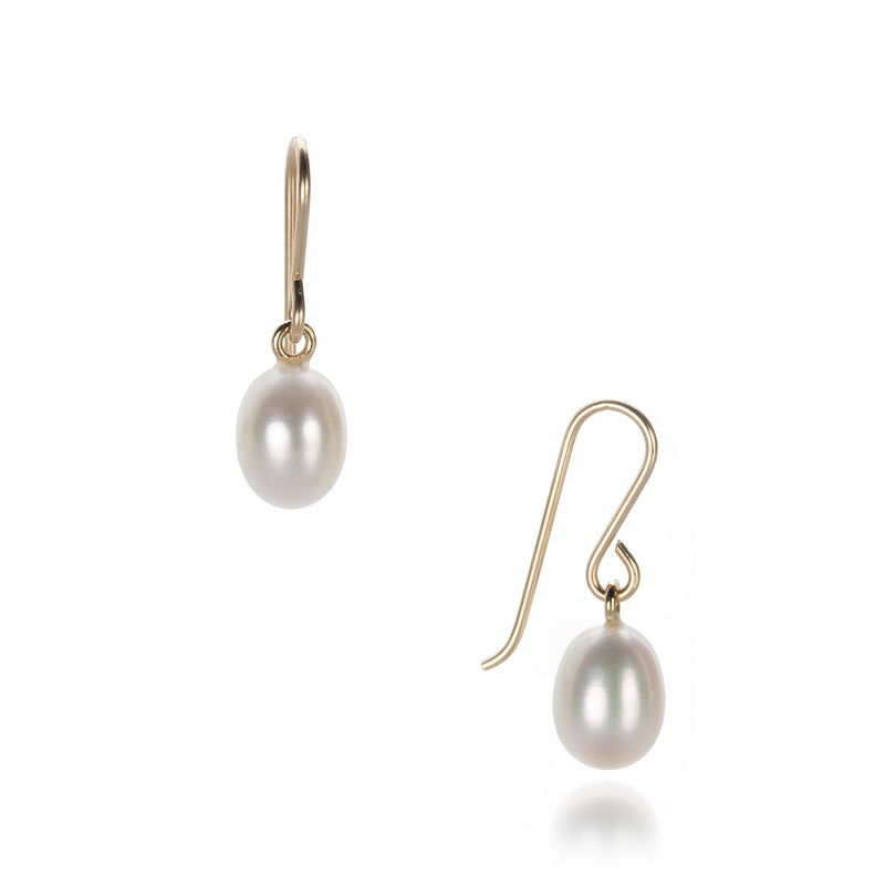 Maria Beaulieu White Drop Shape Pearl Earrings | Quadrum Gallery