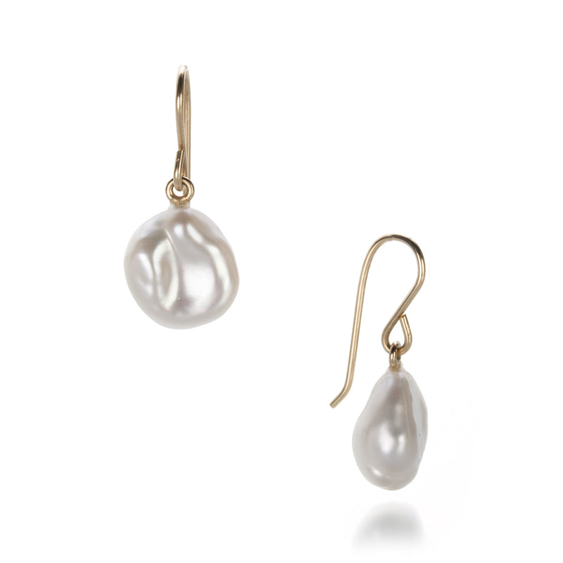 Maria Beaulieu Baroque White Pearl Drop Earrings | Quadrum Gallery