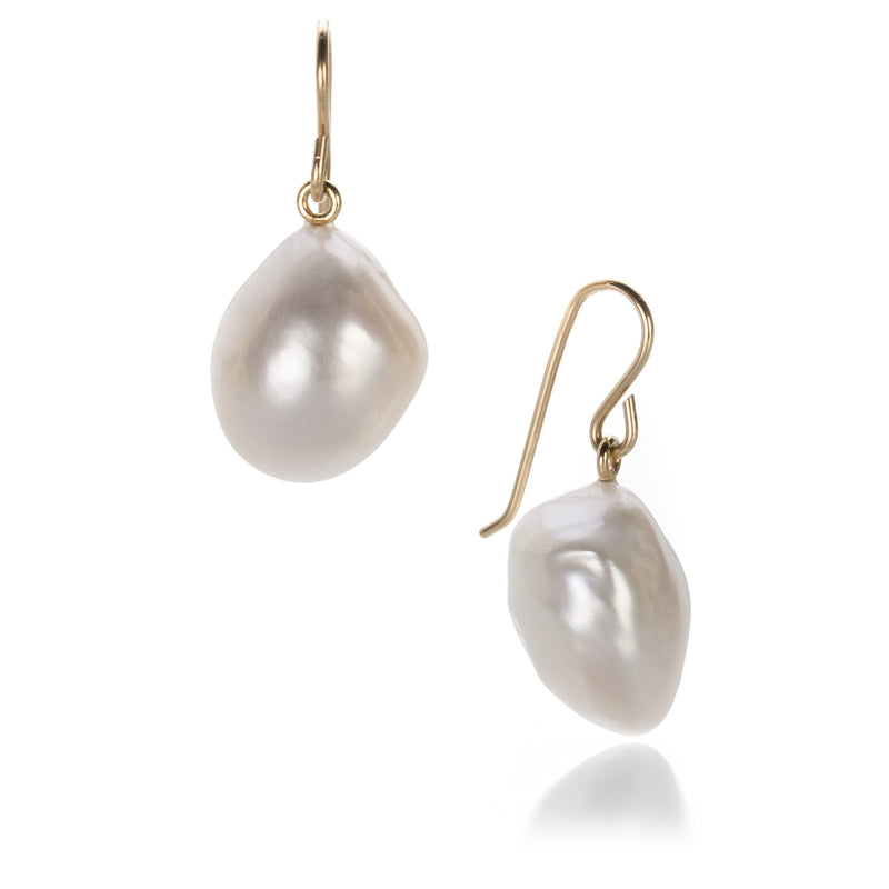 Maria Beaulieu White Baroque Pearl  Drop Earrings | Quadrum Gallery