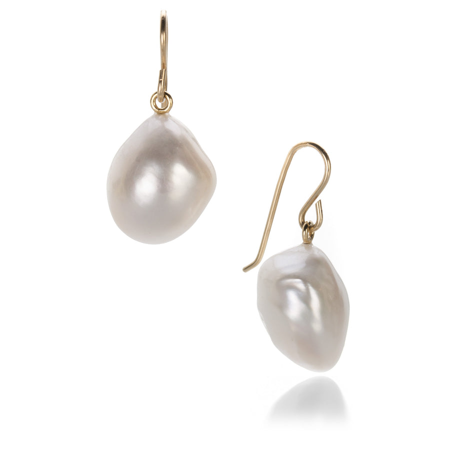 Maria Beaulieu White Baroque Pearl  Drop Earrings | Quadrum Gallery