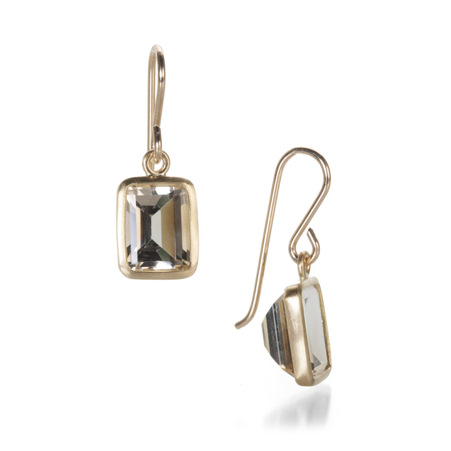 Maria Beaulieu Emerald Cut Champagne Quartz Earrings | Quadrum Gallery