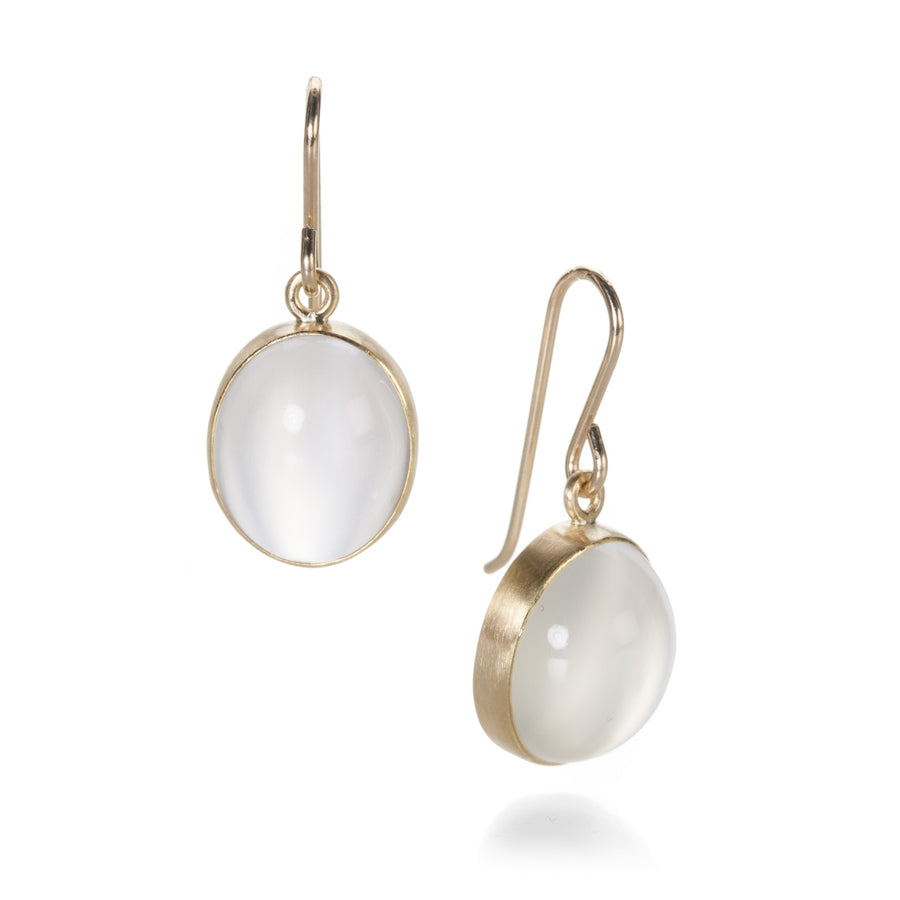 Maria Beaulieu White Moonstone Cabochon Earrings | Quadrum Gallery