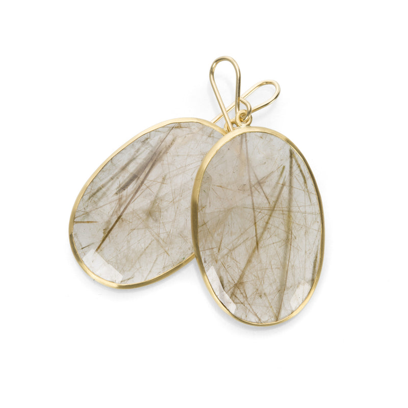 Maria Beaulieu Asymmetrical Golden Rutilated Quartz Earrings | Quadrum Gallery