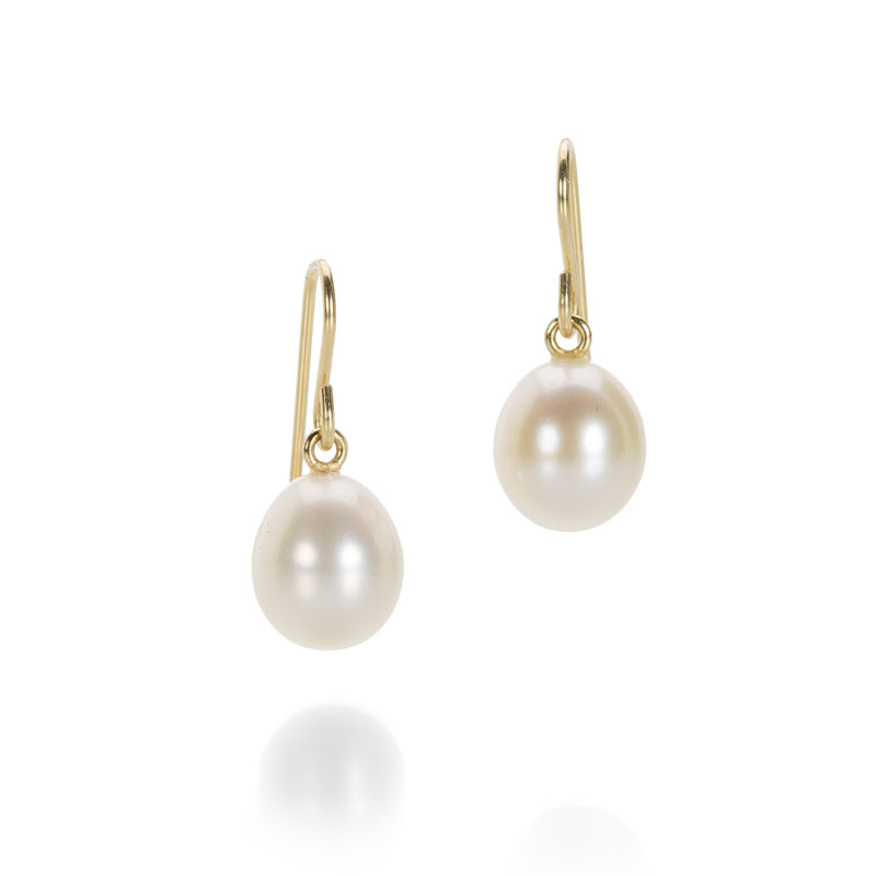 Maria Beaulieu White Freshwater Pearl Drop Earrings | Quadrum Gallery