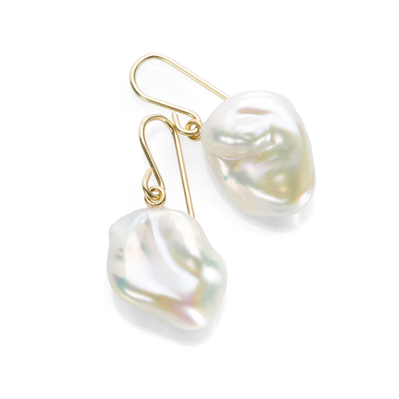 Maria Beaulieu White Baroque Freshwater Pearl Earrings | Quadrum Gallery