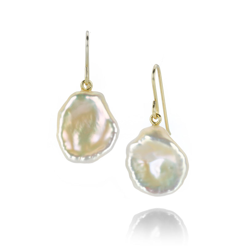 Maria Beaulieu Pink Yellow Baroque Freshwater Pearl Drop Earrings | Quadrum Gallery