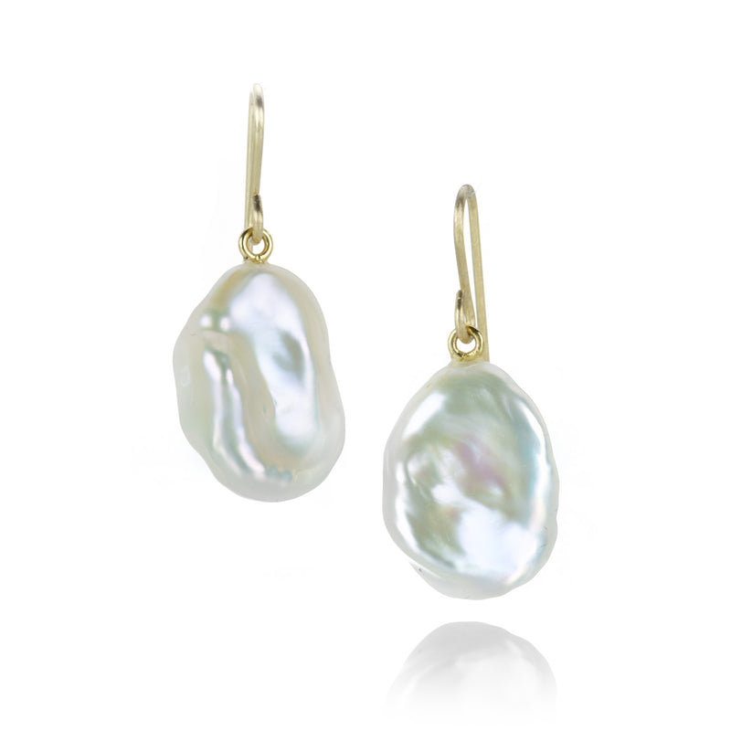 Maria Beaulieu White Baroque Freshwater Pearl Drop Earrings | Quadrum Gallery