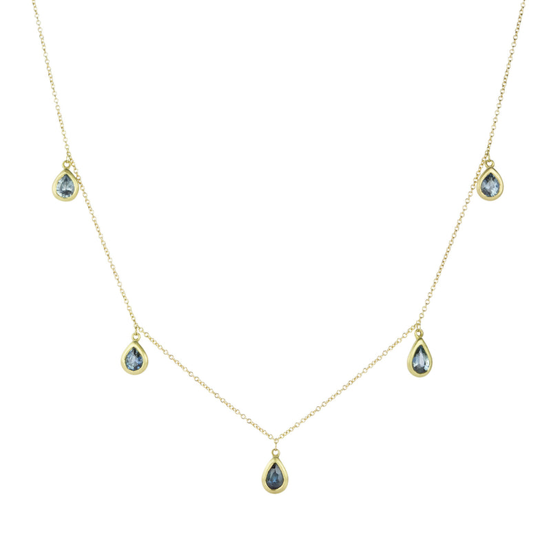 Marian Maurer Kima Necklace with Pear Shaped Blue Sapphire Drops | Quadrum Gallery