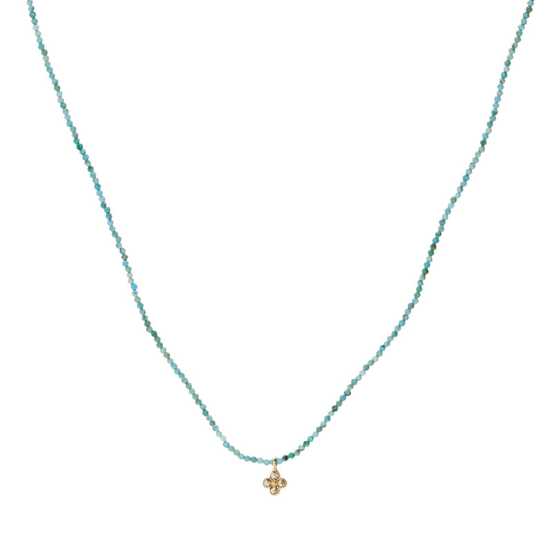 Margaret Solow Turquoise and Diamond Clover Necklace | Quadrum Gallery