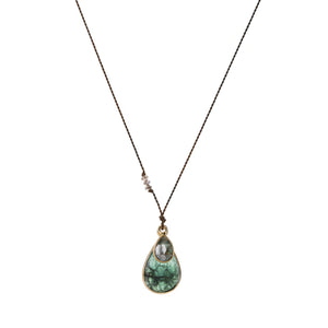 Margaret Solow Emerald and Diamond Pendant Necklace | Quadrum Gallery