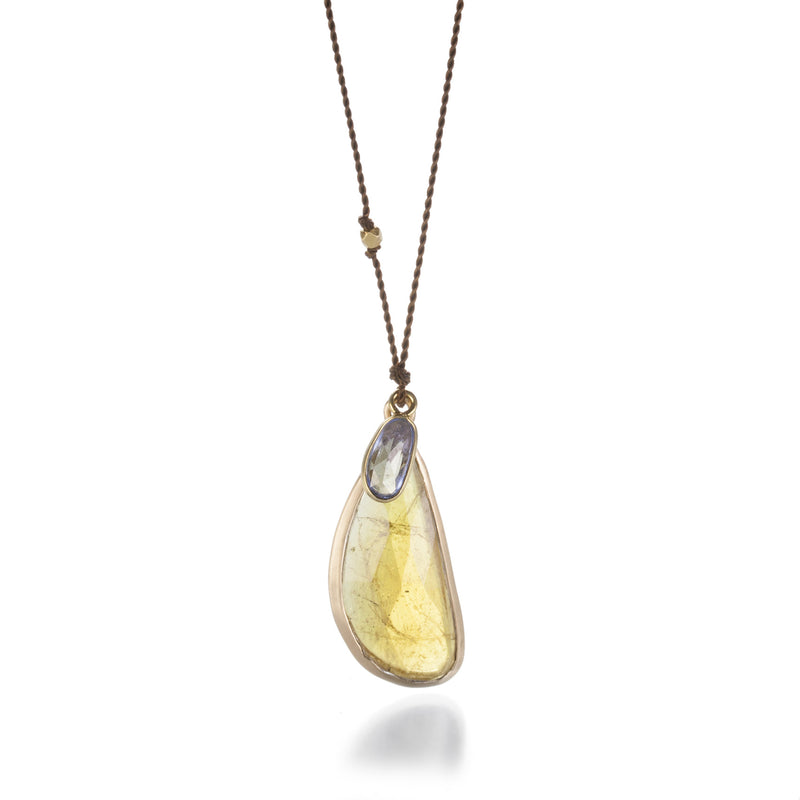 Margaret Solow Yellow Tourmaline and Blue Sapphire Necklace | Quadrum Gallery