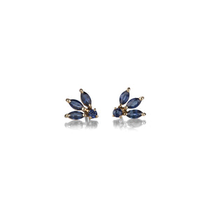 Margaret Solow Blue Sapphire Flower Studs | Quadrum Gallery