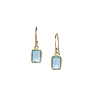 Margaret Solow Sky Blue Topaz Baguette Earrings | Quadrum Gallery