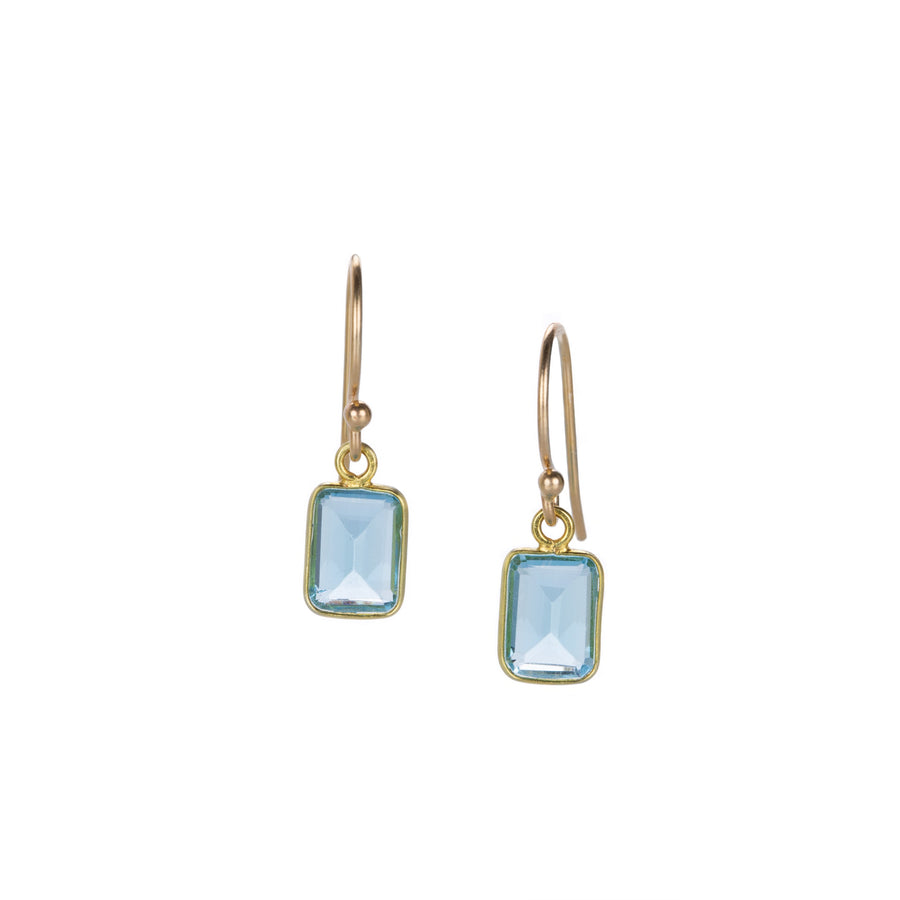 Margaret Solow Sky Blue Topaz Baguette Earrings | Quadrum Gallery