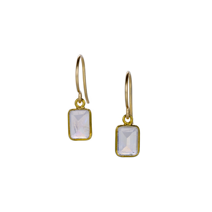 Margaret Solow Rainbow Moonstone Baguette Earrings | Quadrum Gallery
