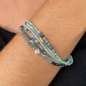 Margaret Solow Emerald and London Blue Quartz Bracelet  | Quadrum Gallery